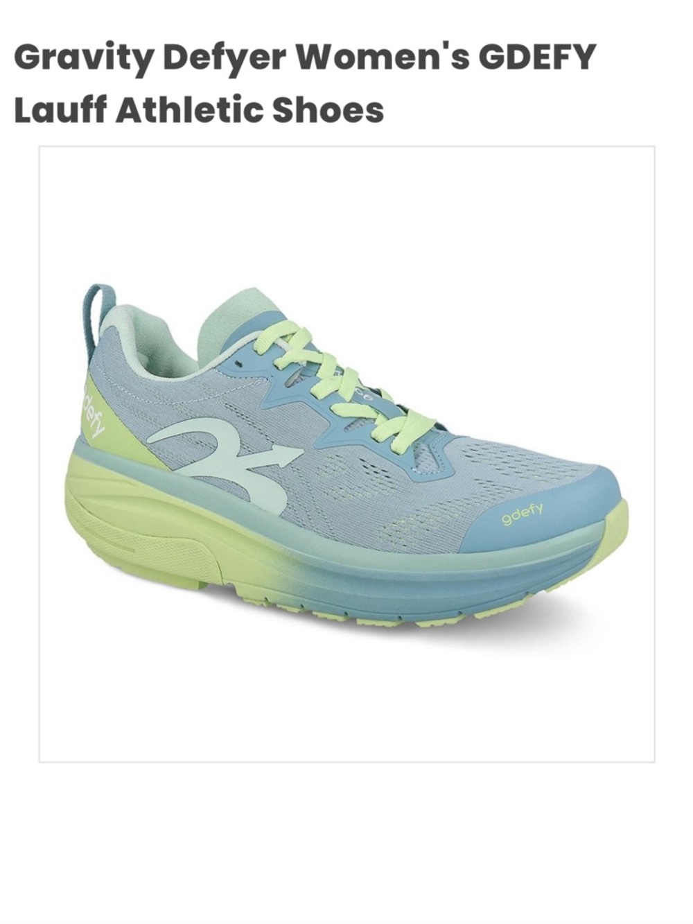 Gravity Defyer Women's GDEFY Lauff Athletic Shoes - Light Blue & Lime